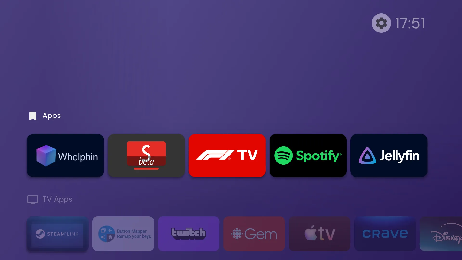 My Projectivy Launcher home screen, with just my apps